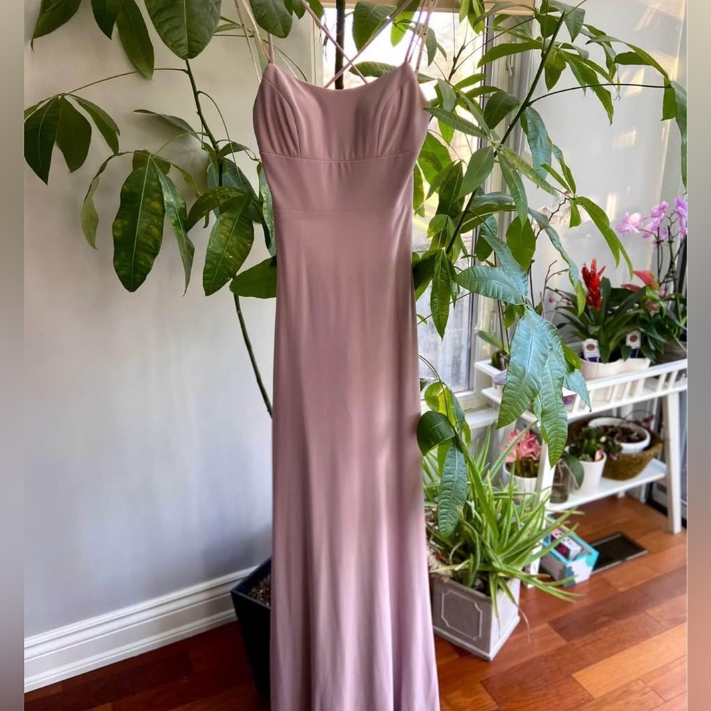 Elegant Mauve Corset Back Evening Gown